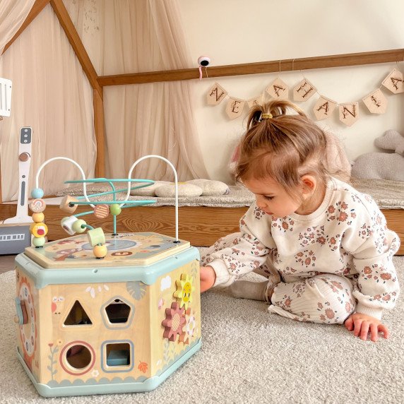 TOOKY TOY Medinis Montesori šešiakampis atidarymo dėžutė