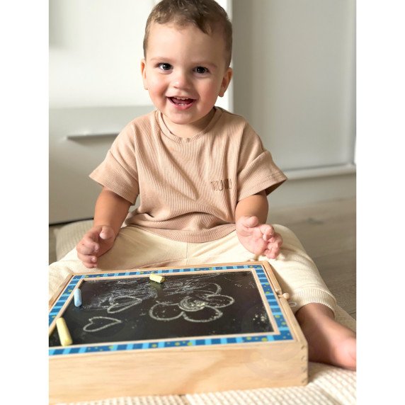 TOOKY TOY Magnetinė lenta su kreidelėmis 2 viename formų galvosūkiai 117 dalys FSC sertifikuotos