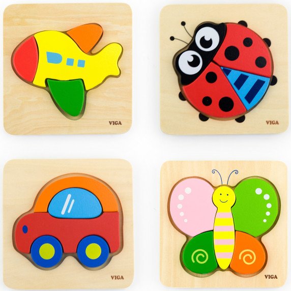 VIGA Pirmoji medinė puzzle lėktuvas kūdikiui