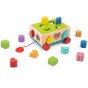 TOOKY TOY Medinis rūšiavimo vežimėlis su blokais 16 vnt.