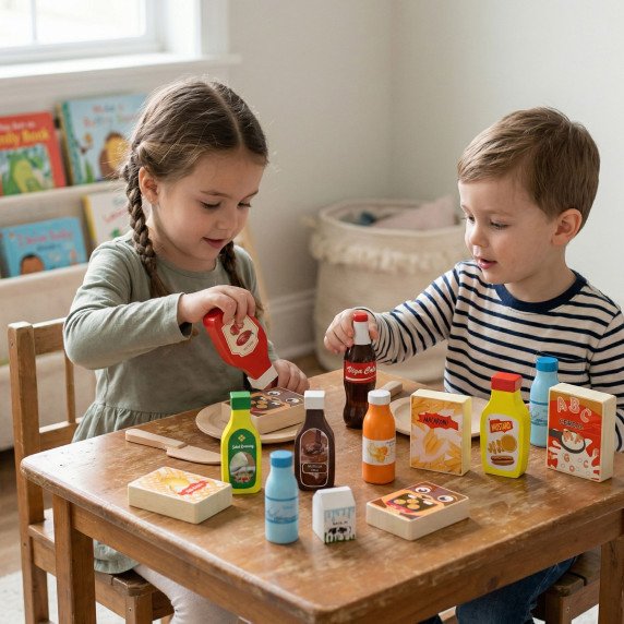 VIGA Medinis užkandžių ir gėrimų rinkinys, kuriame yra 12 maisto produktų