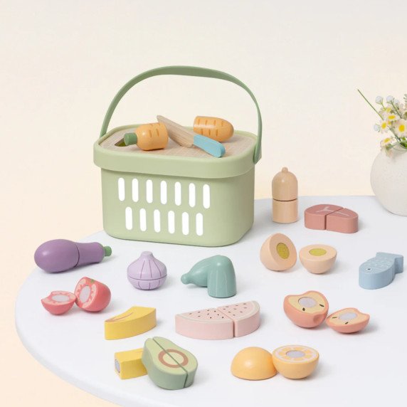 TOOKY TOY Mediniai maisto produktai Daržovės vaisiai rinkinys