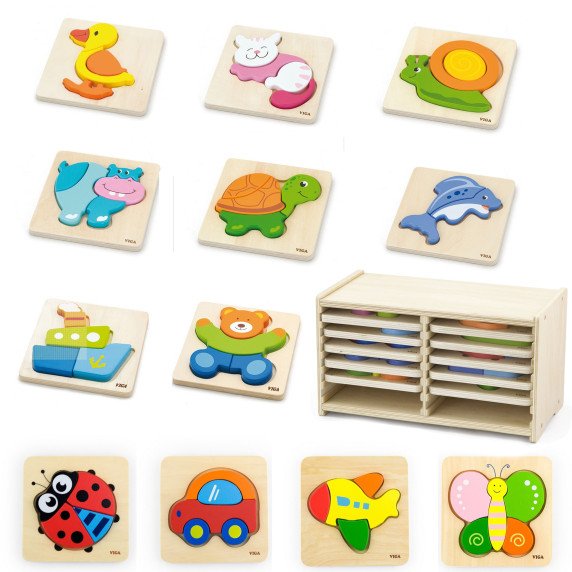 Viga Toys Mediniai Žaidimai 12 Lentų