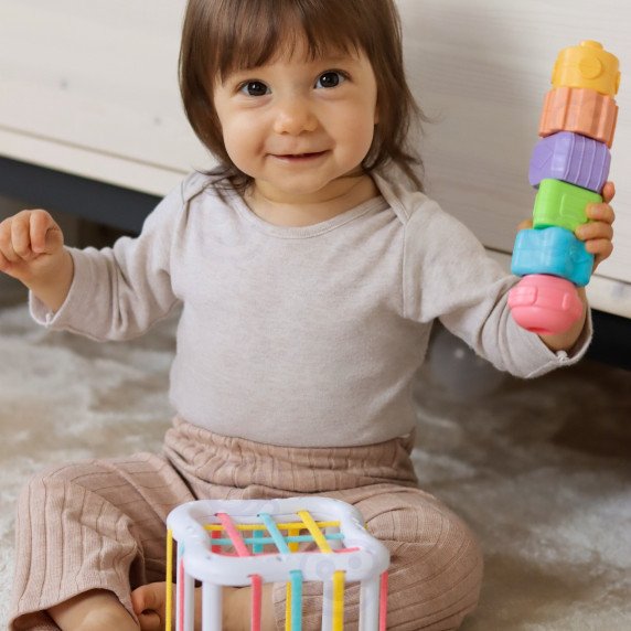 TOOKY TOY dėžė XXL Montessori edukacinė 5in1 jutiklinė dėžė 11-12 mėnesių