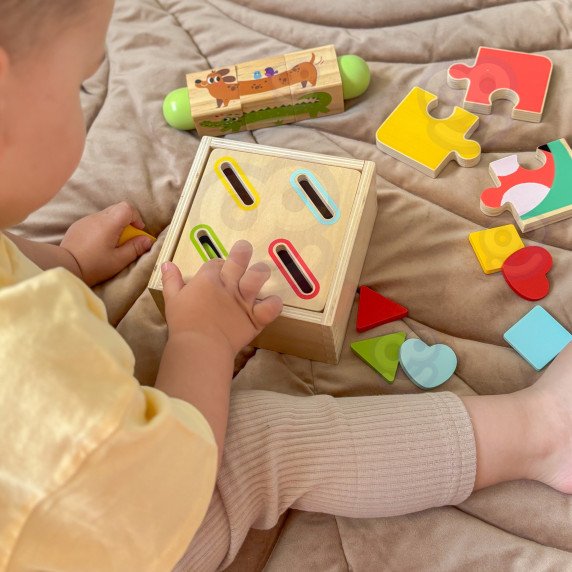 TOOKY TOY dėžutė XXL Montessori mokomoji 7in1 pojūčių dėžutė 22-24 mėnesiai