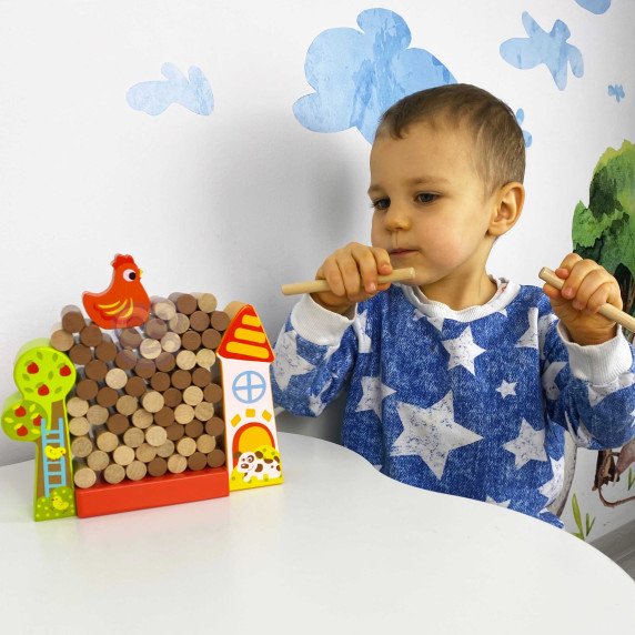 TOOKY TOY Arkadinė žaidimo kritimo vieta Medinis ūkininkas