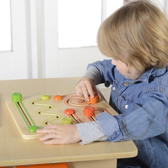 MASTERKIDZ Montessori labirintinė traukinio lenta žaidimas