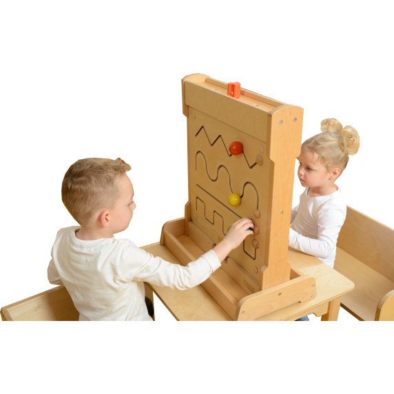 MASTERKIDZ 2-in-1 stalas tapybai su langeliu ir juodraščio stovu