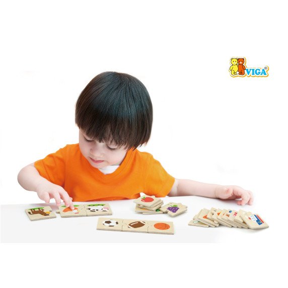 Viga Toys medinis loginis galvosūkis 24 dalių
