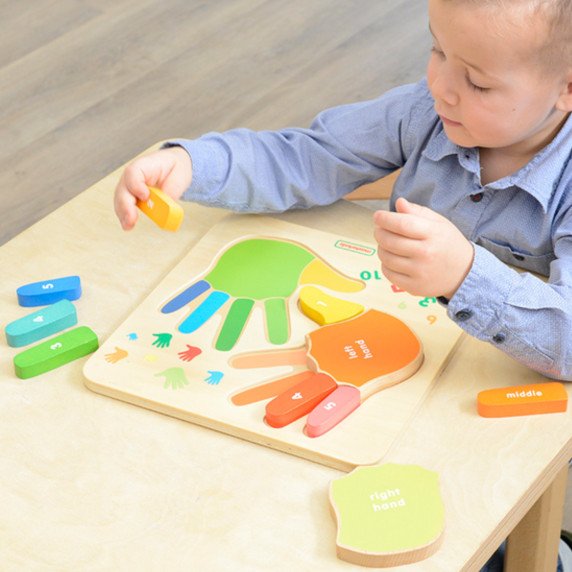 MASTERKIDZ Edukacinė medinė pirštų skaičiavimo lentelė