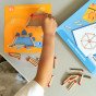 TOOKY TOY Medinis Montesori galvosūkis Loginė žaidimų galvosūkiai Magnetiniai deriniai vaikams 58 vnt.