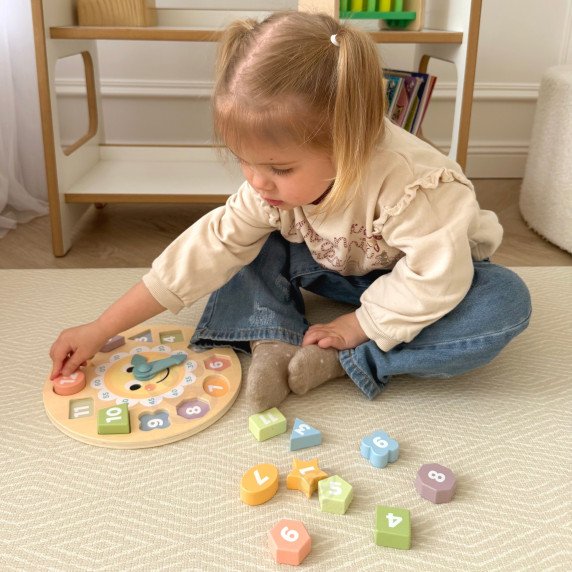 TOOKY TOY Medinis Laikrodis Švietimo Žaislas, Mokantis Laiką Formas
