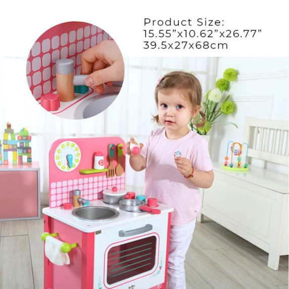 TOOKY TOY Medinis vaikiškas virtuvėlė su priedais