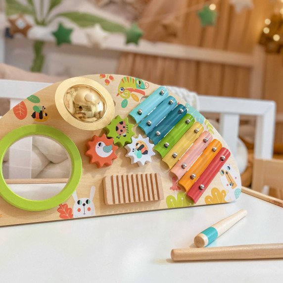TOOKY TOY Daugiafunkcinis Instrumentų Muzikos Centras Ksilofonas Ratų Grotuvas Būgnas Simbalas Valgomoji Įranga