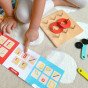 TOOKY TOY Mediniai galvosūkiai Blokai smeigtukai Gyvūnų raštai kuriami sertifikuoti pagal FSC
