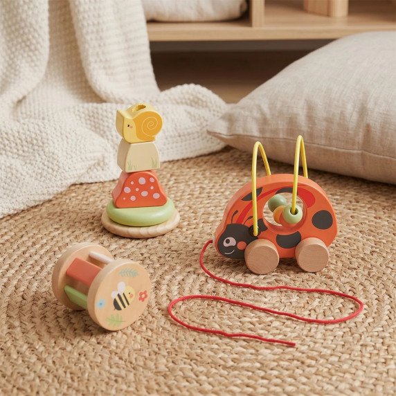 TOOKY TOY „Mergaitės vaikštantis paukštėlis“ 3 į 1 vystymosi žaidimų rinkinys