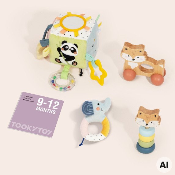 TOOKY TOY pojūčių dovanų rinkinys vaikams nuo 9 iki 12 mėnesių