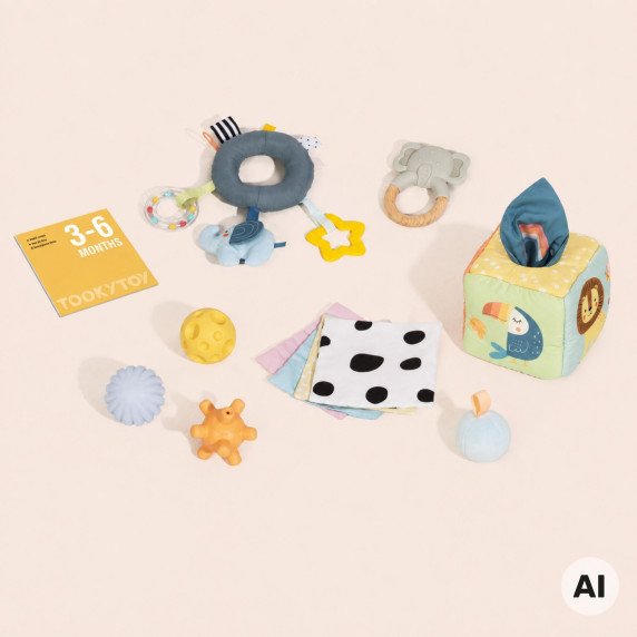 TOOKY TOY Jutiklinių žaislų rinkinys kūdikiams nuo 3 iki 6 mėnesių