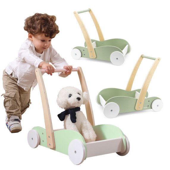 Viga PolarB medinis 2-in-1 vairuojamas vežimėlis/-žagždė/-pūtiklis