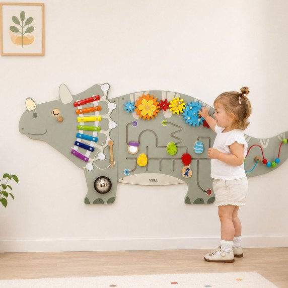 VIGA Triceratops Dinosaur Activity Wall Panel 18 m+
