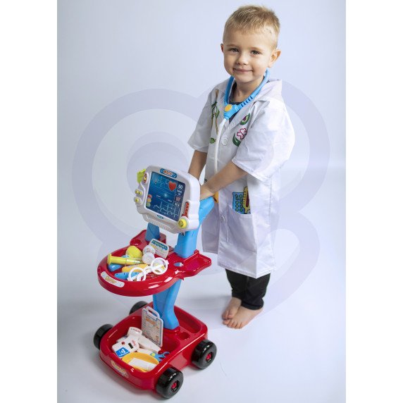 WOOPIE Mažojo Daktaro Vežimėlis Mėlynas Medicininis Rinkinys Vaikams 17 Priedų