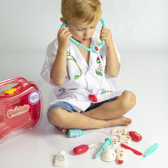 WOOPIE Mažojo gydytojo medicininis rinkinys Gydytojas krepšelyje + Priedai.