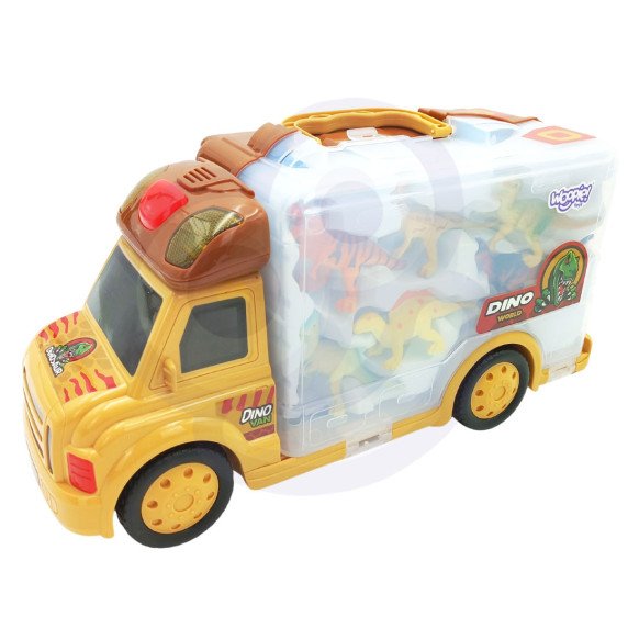 WOOPIE Rinkinys Automobiliui 2in1 Lagaminas + Dinozaurų Figūrėlės 6 vnt.