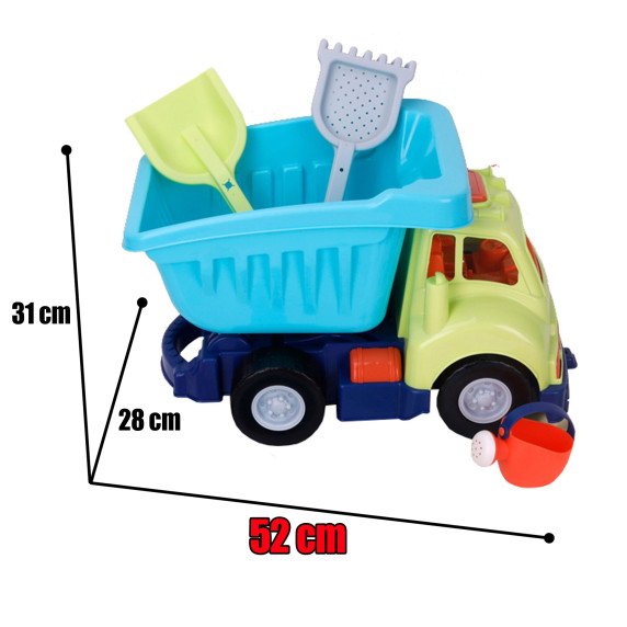 WOOPIE smėlio rinkinys su sunkvežimiu 52 cm XXL ir 20 dalių formelių