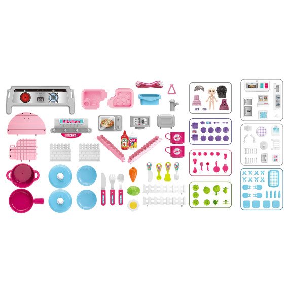 WOOPIE 3-in-1 Lėlių namai Nešiojama virtuvė kuprine