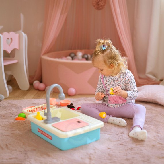 WOOPIE 2-in-1 virtuvės praustuvas su vandens čiaupu mėlyna