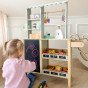 DIDELIS Daugiafunkcinė 5-i-1 parduotuvės stalas, supermarketas, restoranas, kavinė vonioje 73 dalys