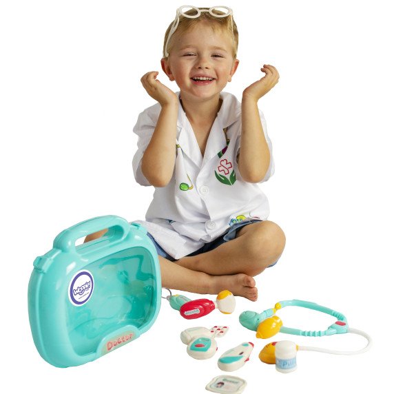 WOOPIE medicininis rinkinys Mažas Daktaras Daktaras Deimantinėje lėkštėje Šviesa Garsas + Priedai