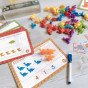 WOOPIE Montessori edukacinis rinkinys skaičiuoti mokymosi spalvų rūšiavimo jūroje ir žemėje 111 vnt.
