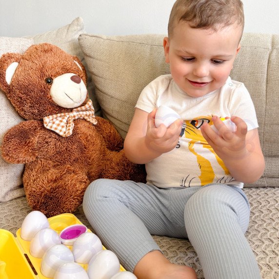 WOOPIE Montessori kiaušinių galvosūkių žaidimas - Atitikite formas ir spalvas