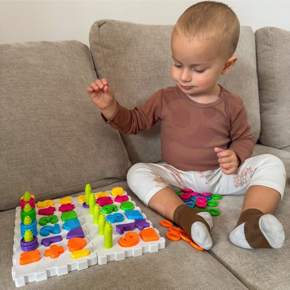 WOOPIE Montessori Dėlionės Rūšiaviklis Smegenų Treniravimas Raidės Skaičiai 139 vnt.