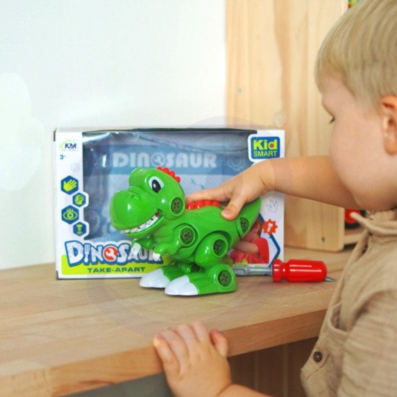 WOOPIE Dinozaurų surinkimo rinkinys su suktuvu + suktuvas