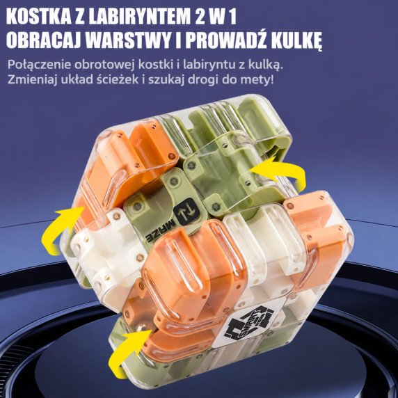 WOOPIE Galvosūkis Loginis Žaidimas 3D Labirintas su Žalios Konstrukcinės Kaulės.