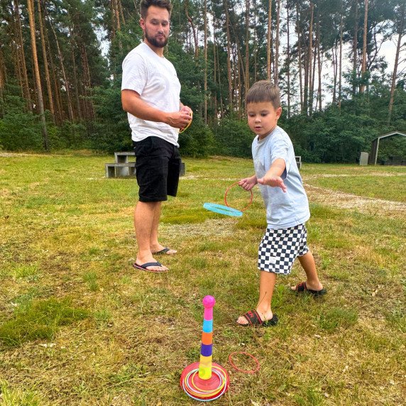 WOOPIE Įgūdžių žaidimas, metantis Ringo žiedus į taikinį