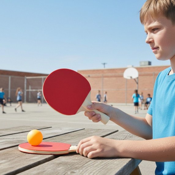 WOOPIE stalo teniso raketės su Ping Pong raketės + 3 kamuoliai