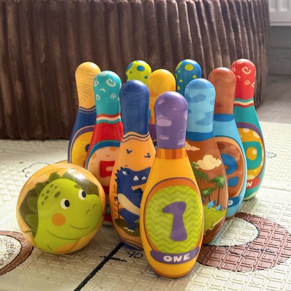 WOOPIE Minkštas biliardas su iššūkiais Dinozaurų rinkinys iš 12