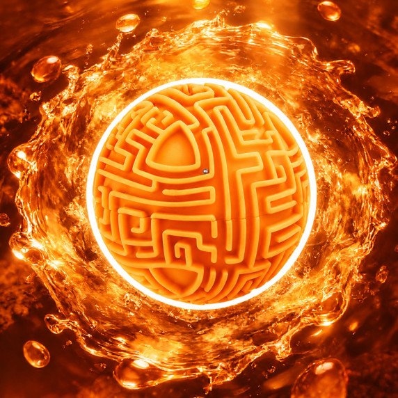 WOOPIE Oranžinis kamuolys 3D labirinto arkadinis žaidimas Labyrinth Puzzle