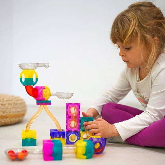 WOOPIE Magnetiniai Blokai Kamštinti Sekimo Tako 89 vnt.