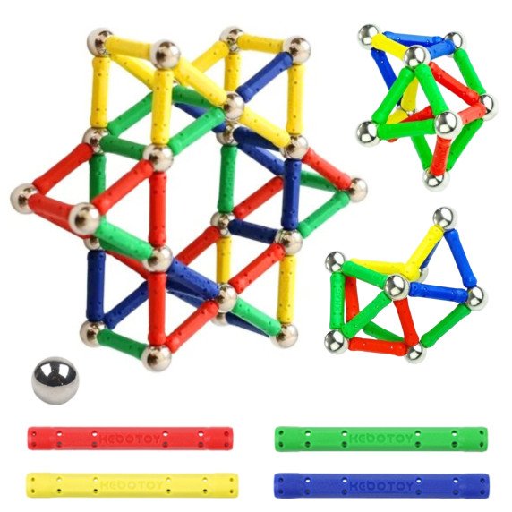 WOOPIE Magnetinės Statybinės Bokštai 3D 58 vnt.