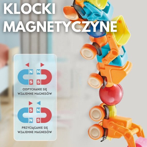 WOOPIE Magnetiniai Konstruktoriai Transporto Priemonės 52 vnt.