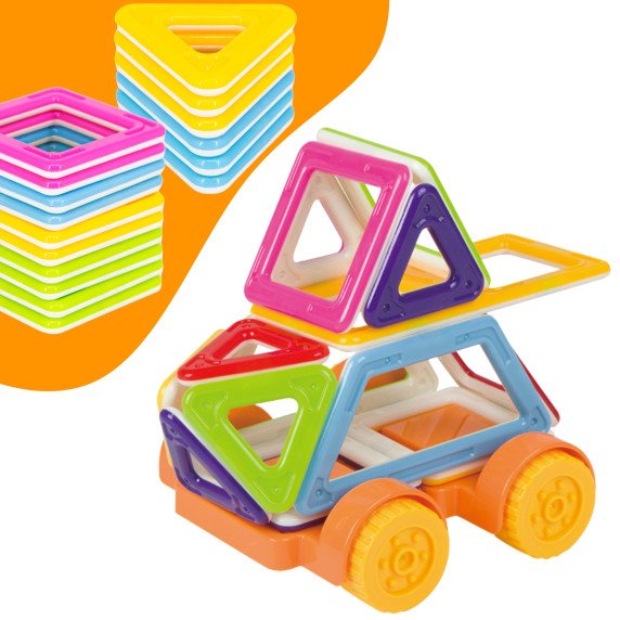 WOOPIE Magnetiniai Blokai Transporto Priemonėms Mini STEAM Pastatai 22 vnt.