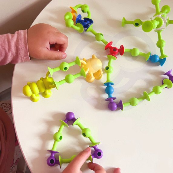 WOOPIE Siurbimo kupolo blokai Išprotėję gyvūnai 3D - Edukacinė konstrukcijų rinkinys