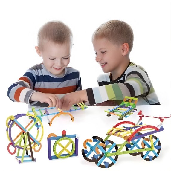 WOOPIE 3D Matematiniai Statybos Blokai Didelis Mokomasis Rinkinys 155 Dalys