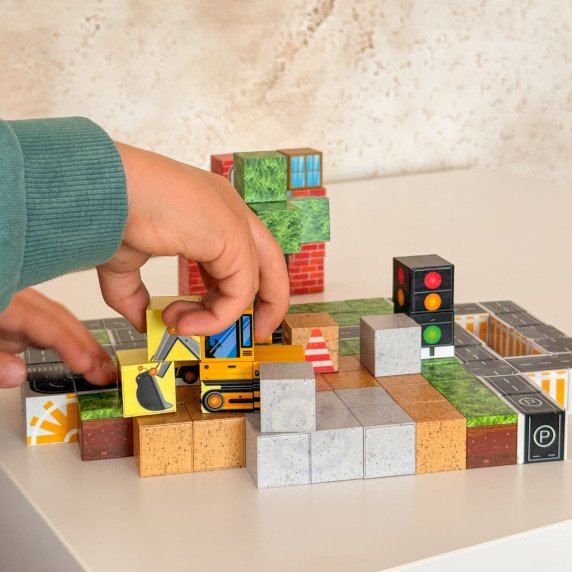 WOOPIE Magnetiniai statybos blokai Statybvietė 115 vnt.