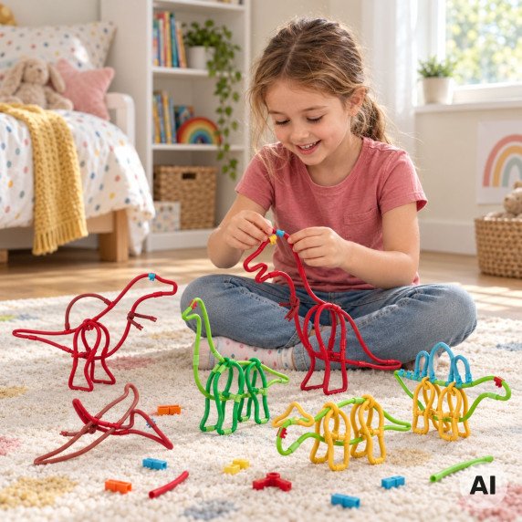 WOOPIE 3D statybos blokai Iliustracijos Stiebai Vamzdeliai Kūrybinė rinkinys 71 vnt.