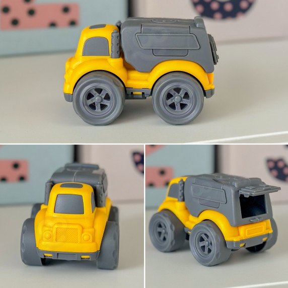 WOOPIE 3-in-1 rinkinys Statybos transporto priemonės šiukšlių išvežimo automobilis Betono maišytuvas Krovinių automobilis